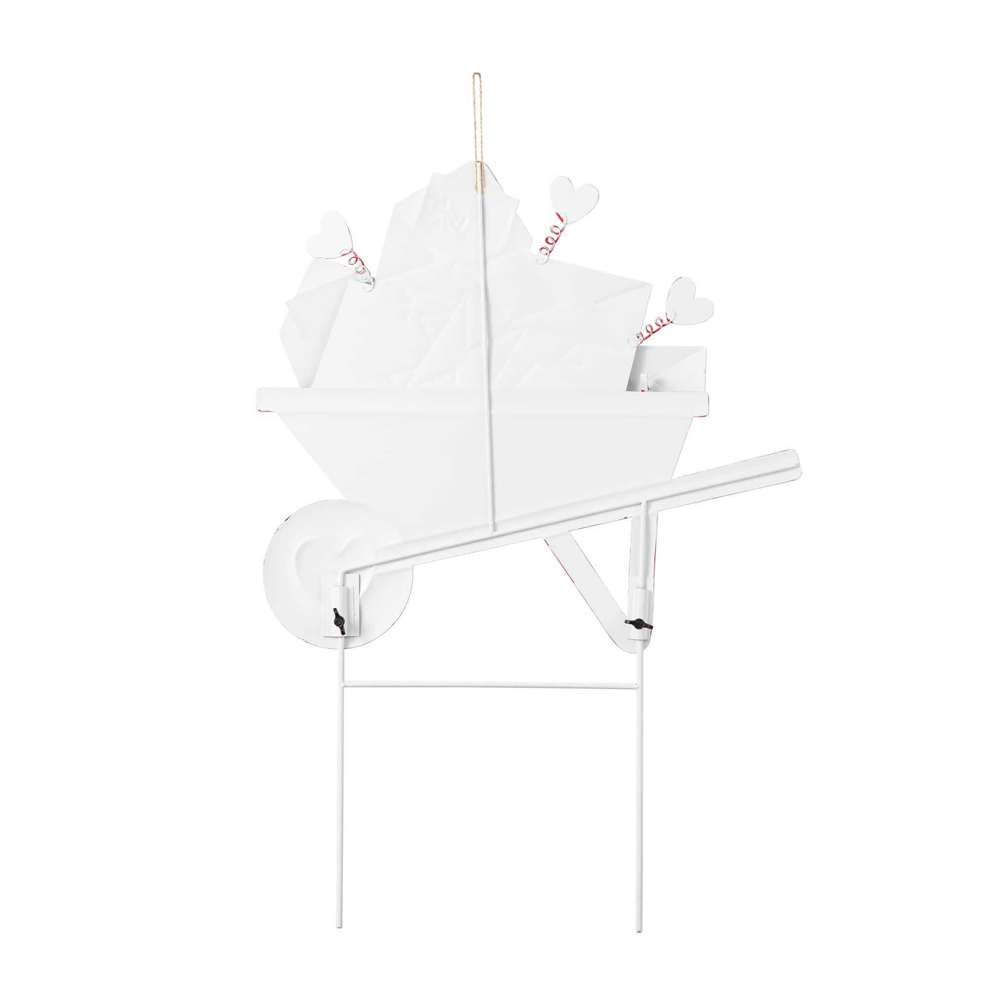 Glitzhome® 24" Valentine's Metal Love Mail Wagon Yard Stake